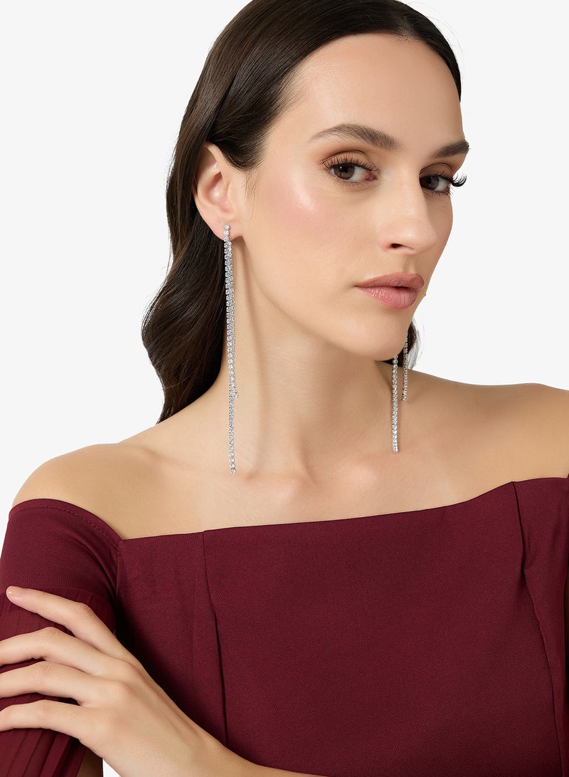 ايلا ليمتد اديشن أقراط متدلية مرصعة بالماس الراين - Image 3